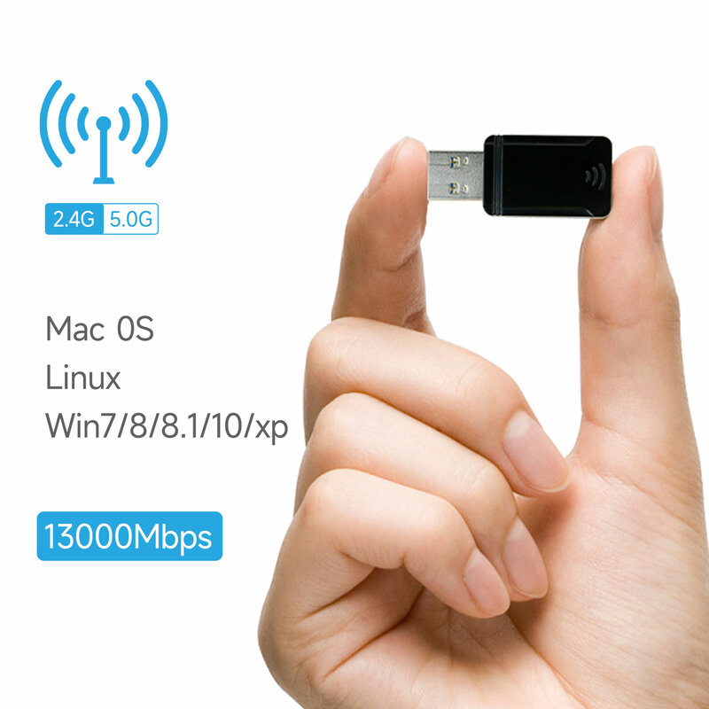 Yahboom 1300Mbps 2.4GHz + 5GHz, dwuzakresowy USB3.0 Adapter Wifi Drive free Wireless PC karta sieciowa dla Jetson NANO/Xavier NX/TX2-NX