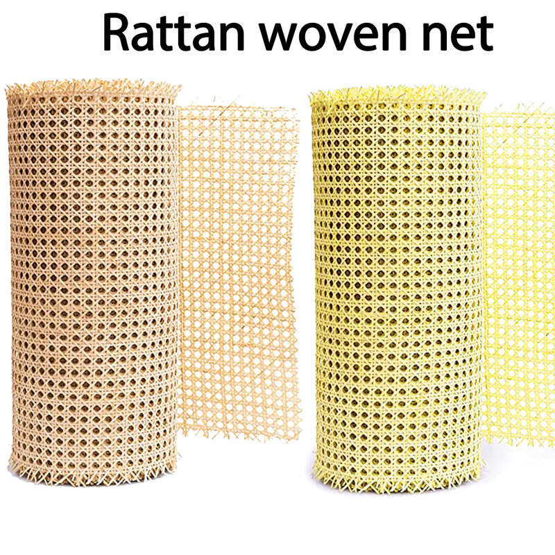 Webbing natural do Rattan para projetos do cana, rolo plástico, malha aberta, 45cm