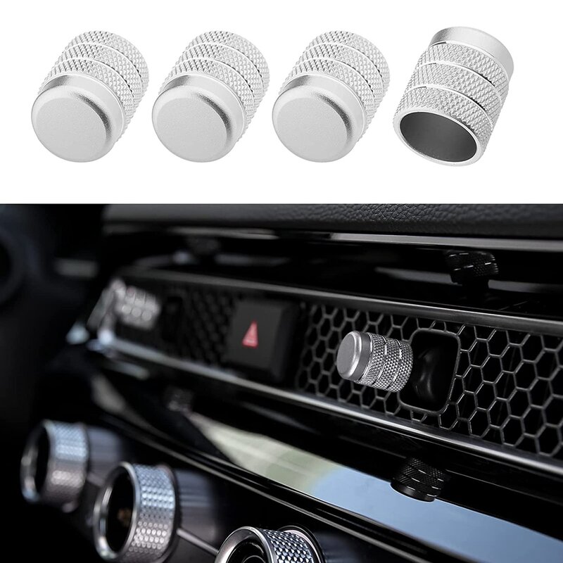 For 11Th Gen Honda Civic 2022 Center Console Air Vent Outlet Cover Trim Cap Switch Knob Ring Interior Accessories,Silver