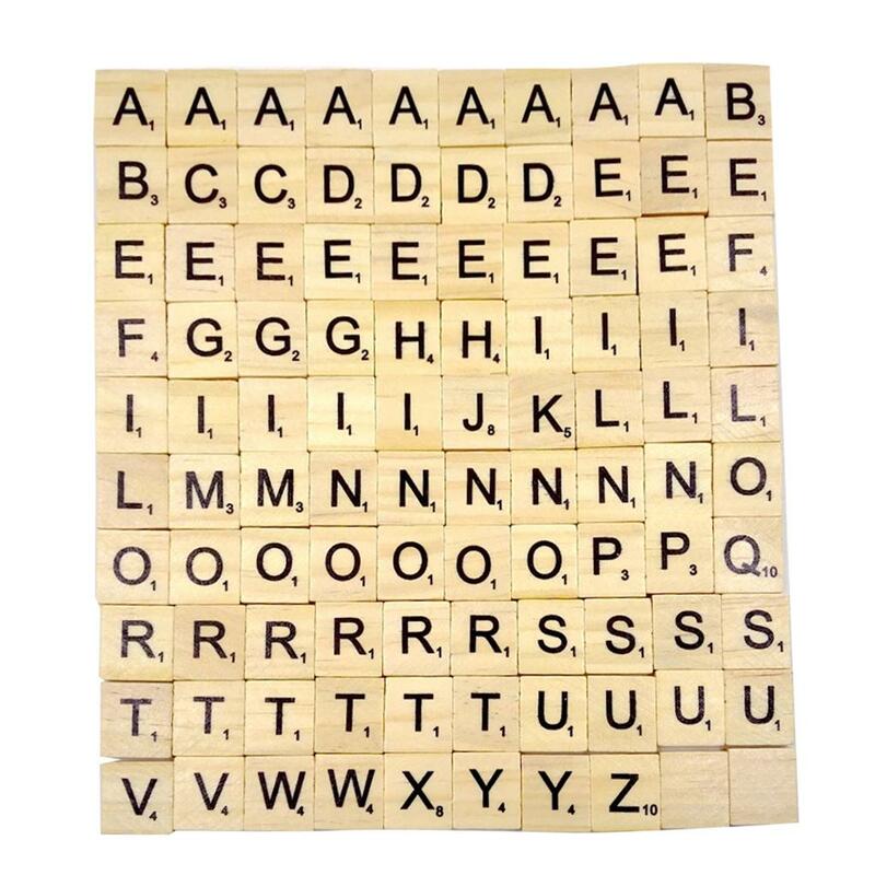 Набор из 100 деревянных пазлов с алфавитом
