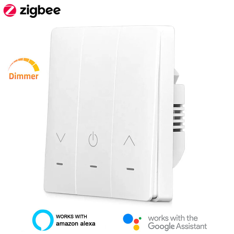 Lonsonho tuya zigbee interruptor dimmer inteligente reino unido da ue 220v para lâmpada led luz de automação residencial alexa google assistente compatível