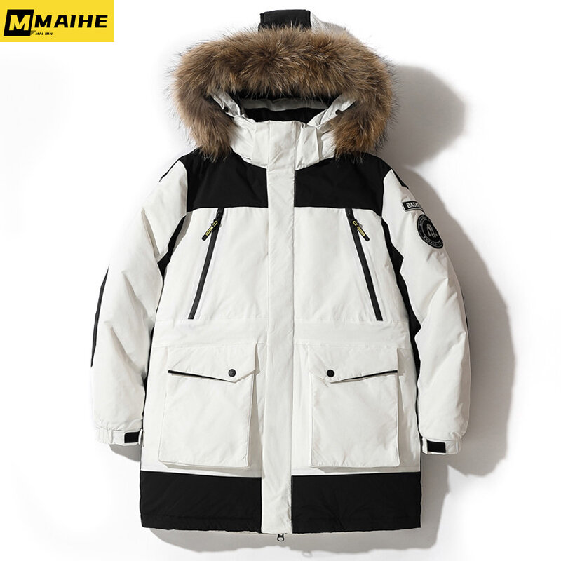 2023 nuovo piumino da uomo di media lunghezza versione coreana giacca con cappuccio moda Casual Parka cappotto abbigliamento uomo inverno