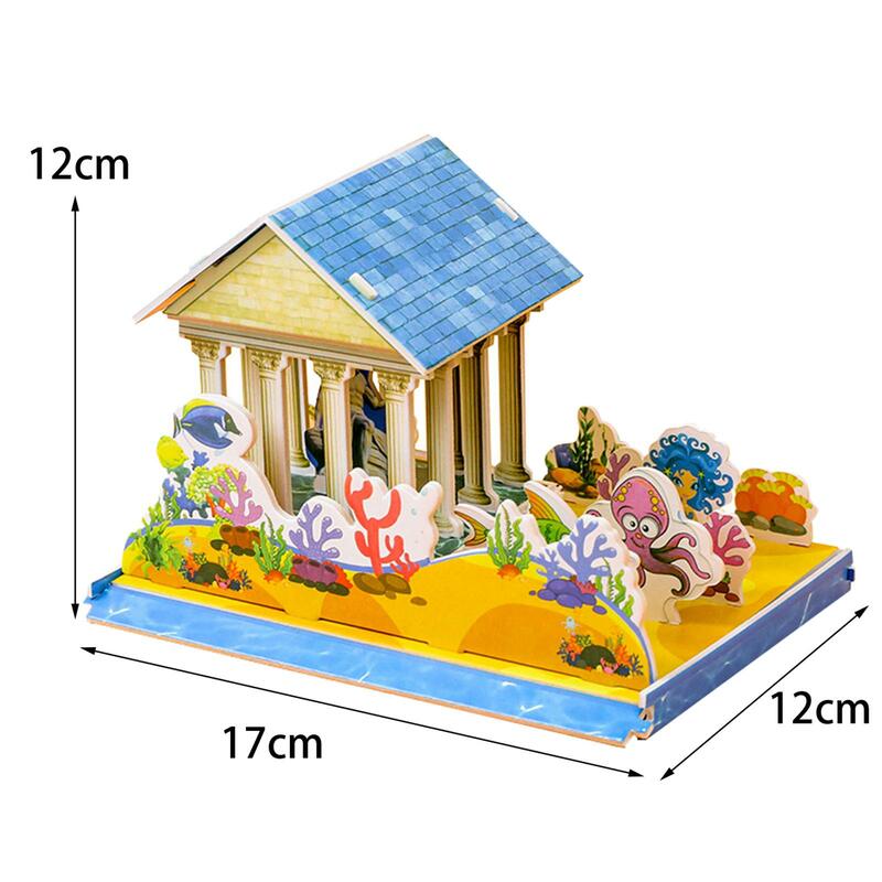 2x3D Puzzle zestawy Model budynku zabawka budowlana montażowe na Boże Narodzenie