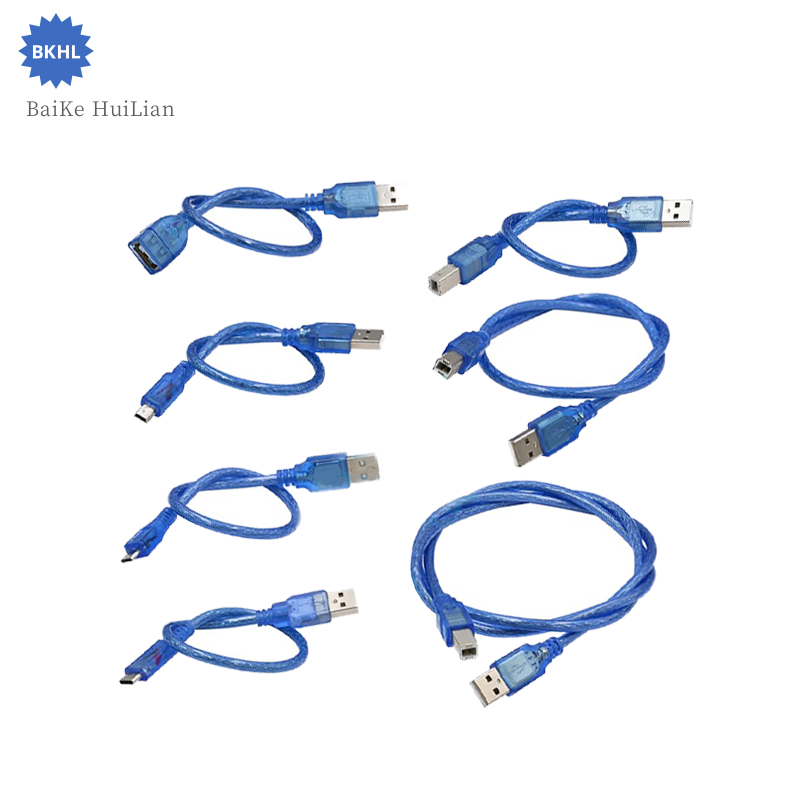 USB 데이터 케이블, 프린터 케이블, Arduno Micro/Mini/TYPE C/TYPE B 호환, 파란색, 로트당 1 개