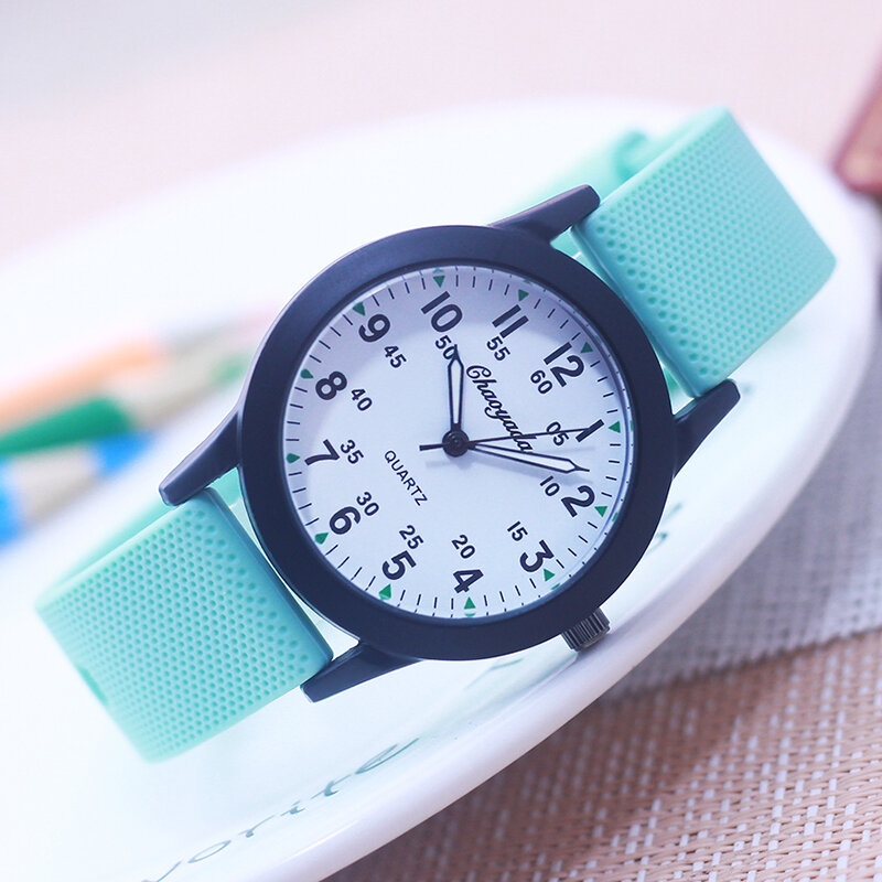 Chaoyada moda kobiety mężczyźni dziewczęta chłopcy sport pasek silikonowy zegarki kwarcowe Junior high uczniowie prezenty zegarki 6 kolorów