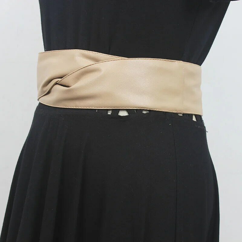 Runway moda donna in pelle PU Cummerbunds vestito femminile corsetti cintura cinture decorazione cintura larga R971