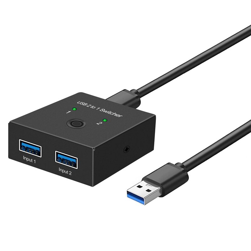 USB 3.0 Switch Selector KVM Switch 2 In 1 Out USB Switcher For 2 Computers Share 1 USB Devices Such As Printer Scanner