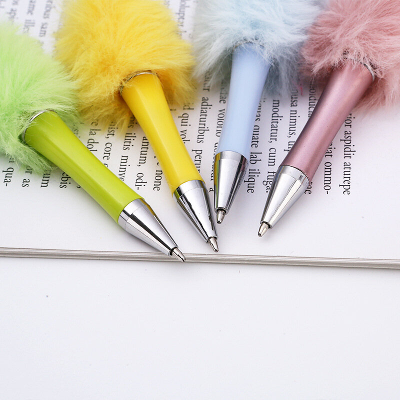20Pcs Newest Colour Creative  Plush Ballpoint Pen Ballpoint Pen  DIY ballpoint pen Gift for Student Office Supplies