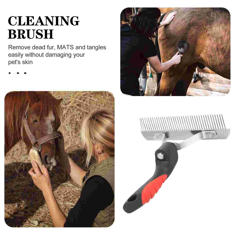 Cavalo Escova de limpeza, suor raspador, Grooming Supply, pente de cabelo, Pet Fur Rake, escova de cabelo, animal Acessório