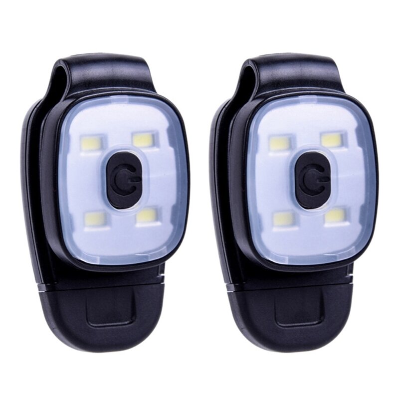 2 Stück Outdoor-Nachtlauf-Brustleuchten, Clip-on-Taschenlampen, wiederaufladbare USB-LED-Leuchten, leichte Sicherheitsleuchten,