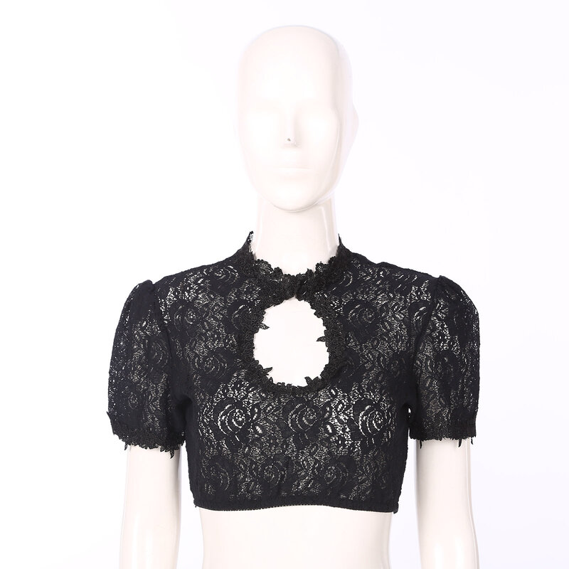 Женская Прозрачная кружевная блузка с V-образным вырезом