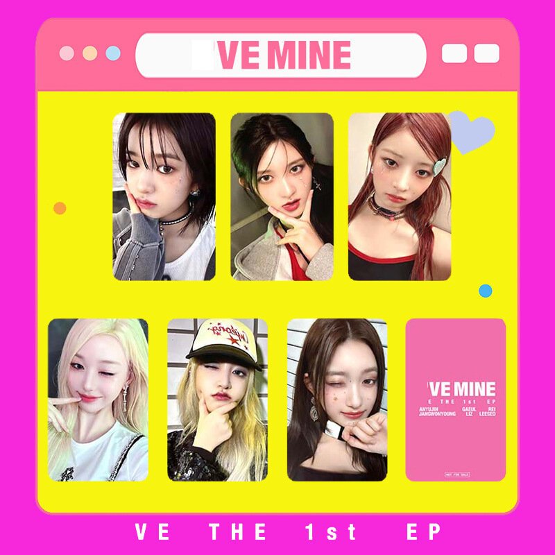 6ชิ้น/เซ็ตอัลบั้ม kpop IVE ieve MINE Day makestar LOMO Card Yujin wongyong Liz Rei leeseo gaeul โปสการ์ดของขวัญสำหรับเด็กผู้หญิง