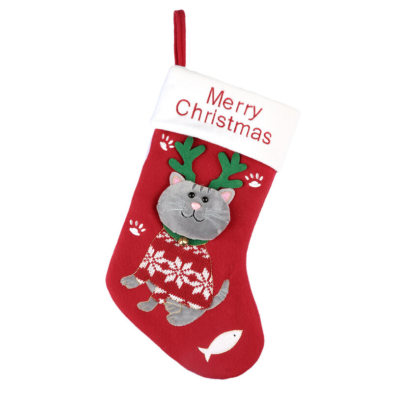Leuke Kat En Hond Kerst Kousen Cartoon Kerst Kousen Gift Bag Kerstdecoratie Kousen Kerstboom Hanger