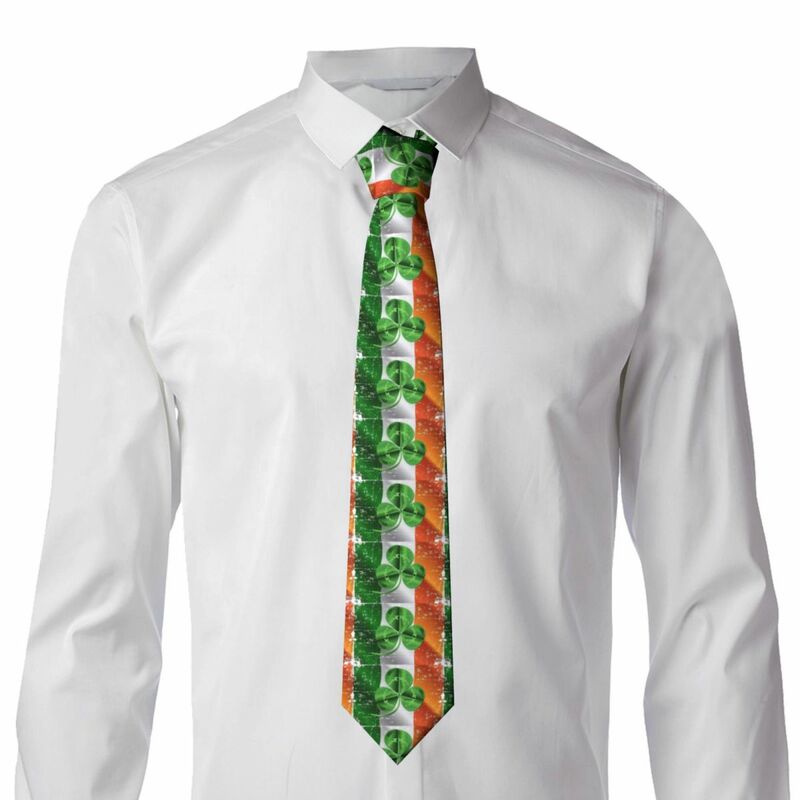 Ireland Irish Shamrock Tie St Patrick Day Leisure Neck Ties Retro Trendy Neck Tie For Men Women Collar Tie Necktie Birthday Gift