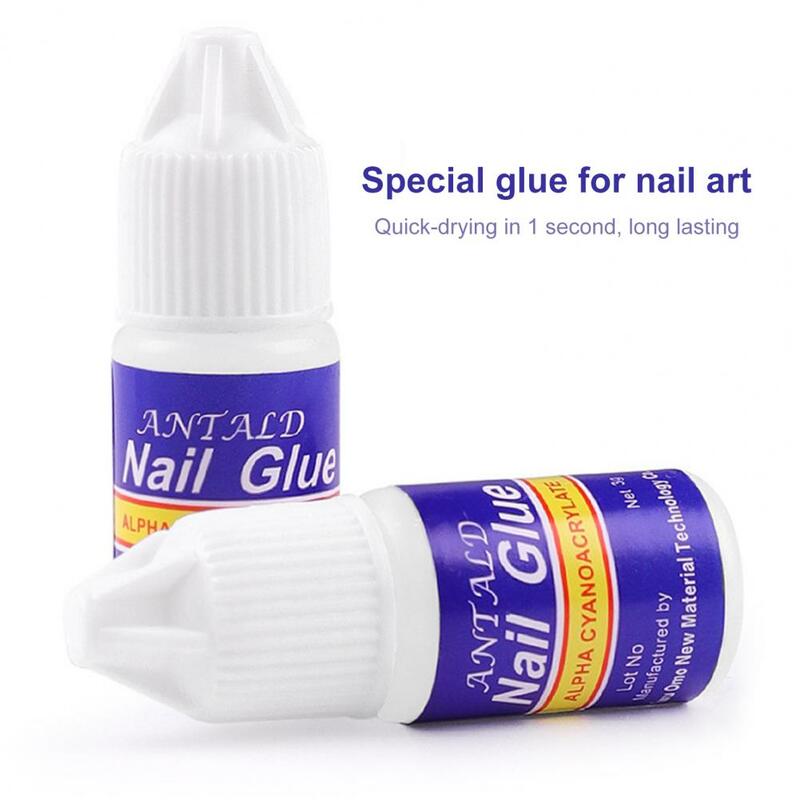 Inofensivo prego broca cola com escova, Nail Art Glue, Compacto Gel de Reforço Unhas Prático