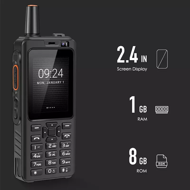 UNIWA F40 Zello Walkie Talkie Android Smartphone With Antenna 2.4" Touch Screen 1GB+8GB 4000mAh Quad Core 4G Cell Phone Use All