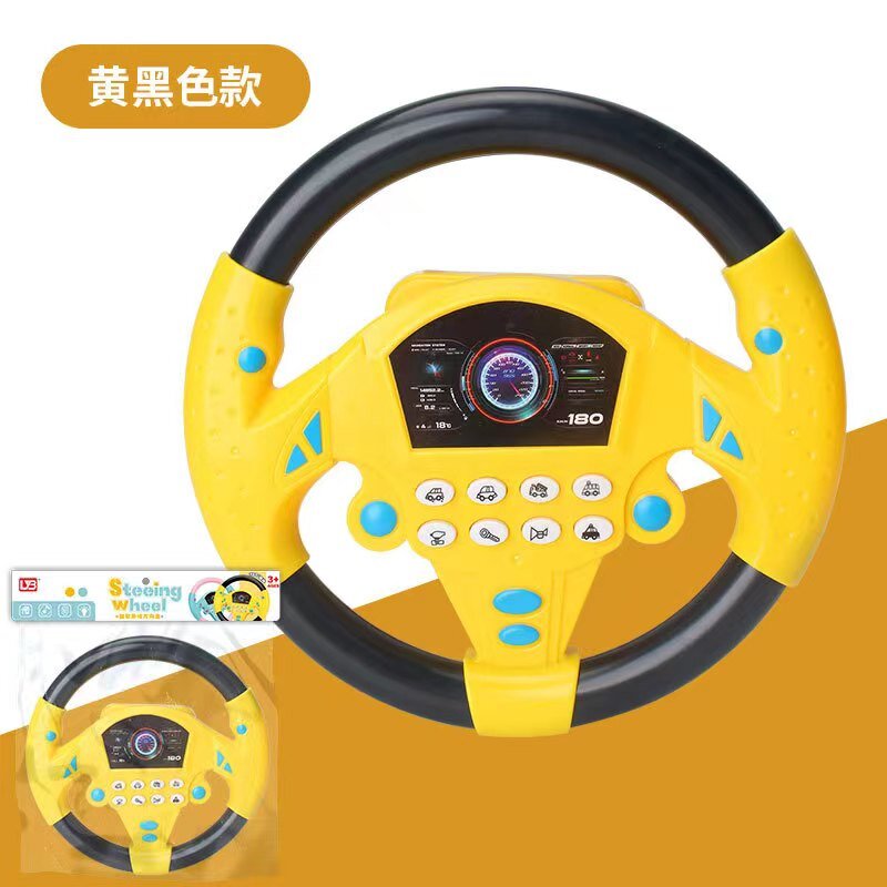 Copiloto de coche de conducción simulada, volante eléctrico, juguetes de bebé con sonido, cochecito educativo Musical, conducción Vocal