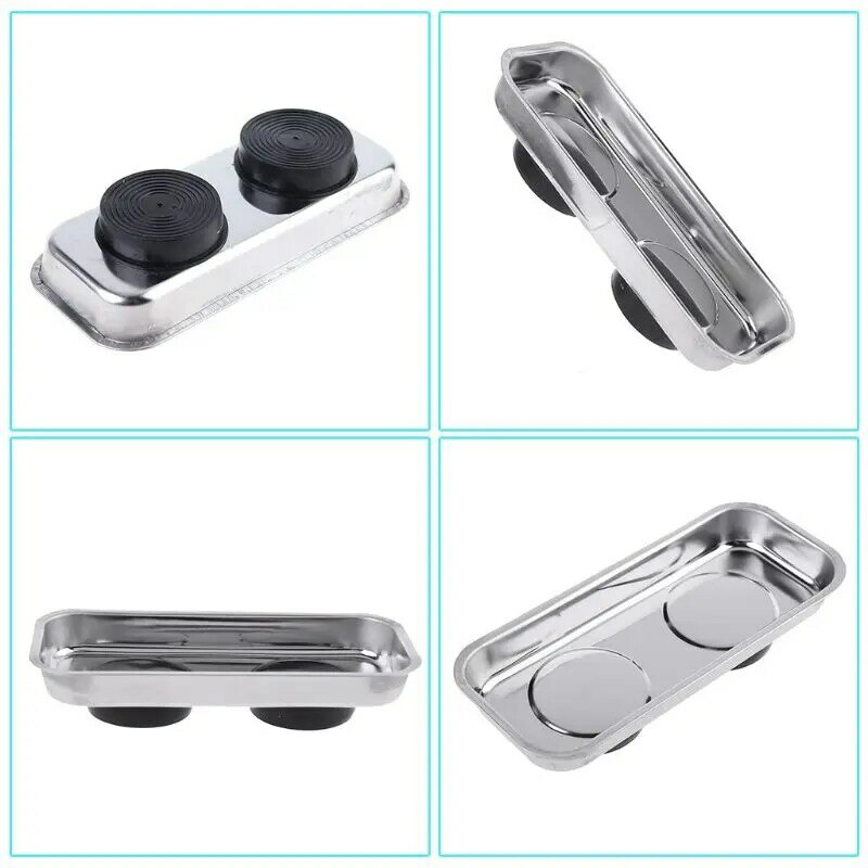 Bandeja magnética acero inoxidable, soporte piezas bandeja herramientas para tornillos y enchufes