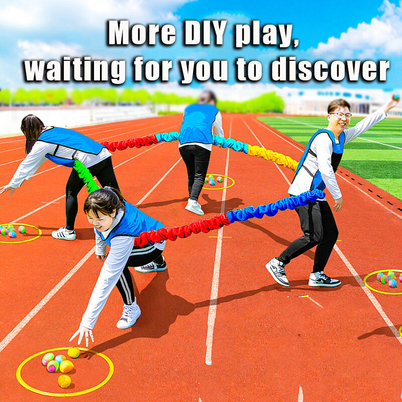 Gry na świeżym powietrzu budowanie zespołu rozwija Sport zabawki dzieci elastyczna lina okrągła do biegania dla dzieci