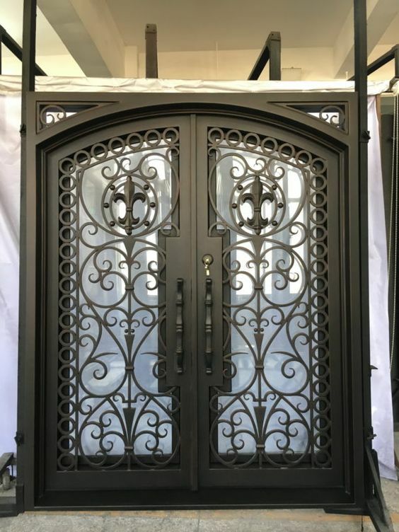 Porta de ferro forjado para segurança doméstica, entrada frontal, solteiro, duplo, entrada principal, melhor, bem-vindo, arqueada, preço
