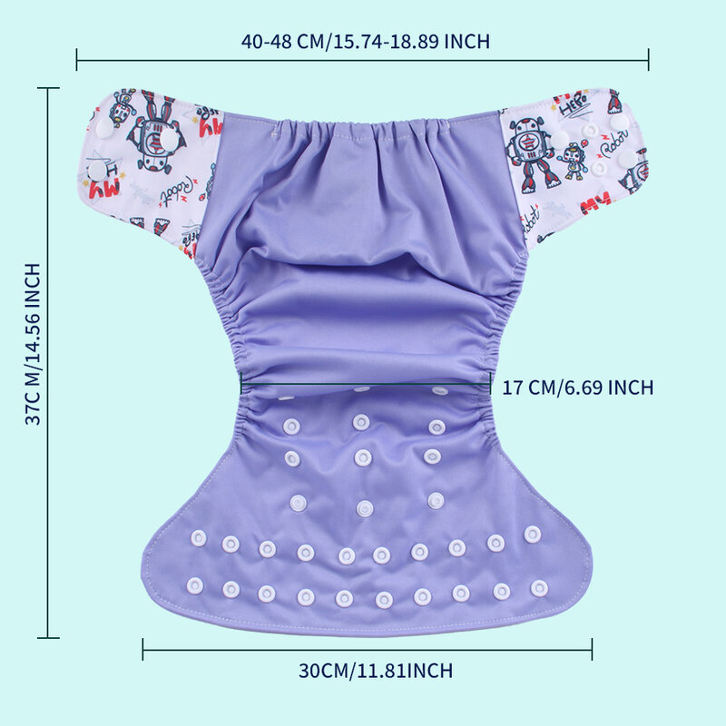 8 pz/set pannolini di stoffa per bambini pannolini lavabili regolabili di taglia unica pannolino per bambini riutilizzabile impermeabile con inserto in microfibra da 8 pezzi