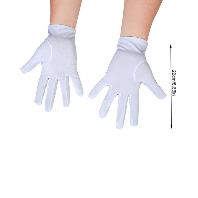 1 paio di guanti formali bianchi da donna Honor guanti Guard Santa Men Inspection guanti da guida corti con dita intere antiscivolo