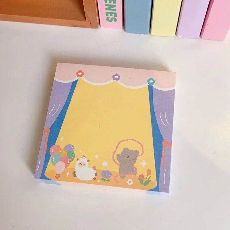 100 Sheets/Pack Creative Cartoon Notepad Kawaii Portable Memo Note Pads Sweet Bear Non-sticky Memo Notebook Student