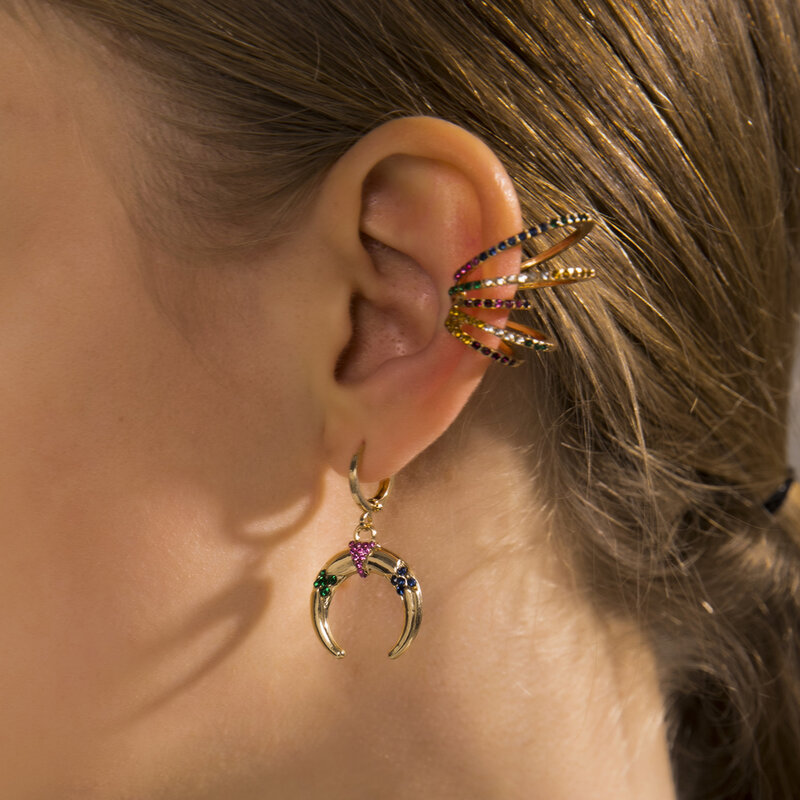 Vendita calda polsini larghi Clip su orecchini per le donne senza Piercing perle di cristallo cartilagine orecchini orecchini da sposa gioielli