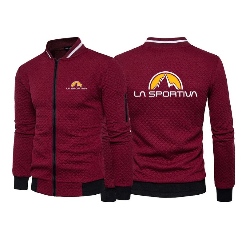 2024 Frühling und Herbst Herren La Sportiva Logo gedruckt Reiß verschluss Rundhals ausschnitt Outdoor Sweatshirt Reiß verschluss Street Casual Cardigan Jacke