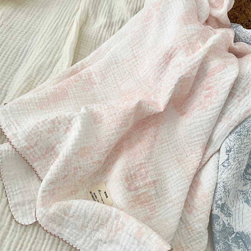 Recém-nascido's Soft Floral Algodão Cobertor, Envoltório Swaddle, Recebendo Cobertor, Secagem Rápida, Toalha De Banho, Tampa Do Carrinho De Bebê, Musselina