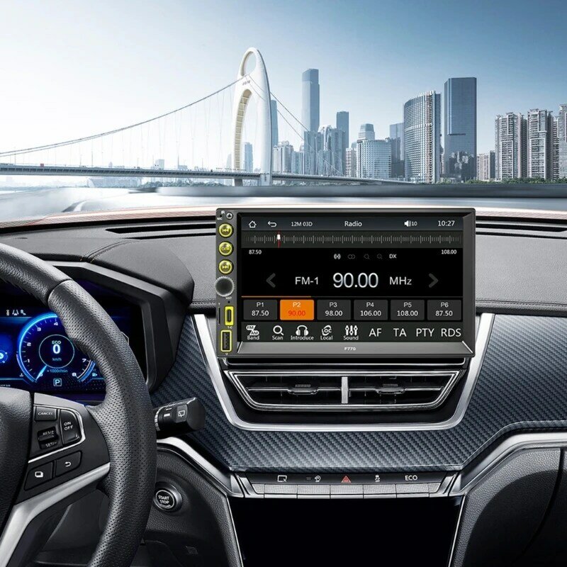 مشغل MP5 مقاس 7 بوصة FM- راديو ستيريو للسيارة شاشة LCD تعمل باللمس للوسائط المتعددة التلقائية