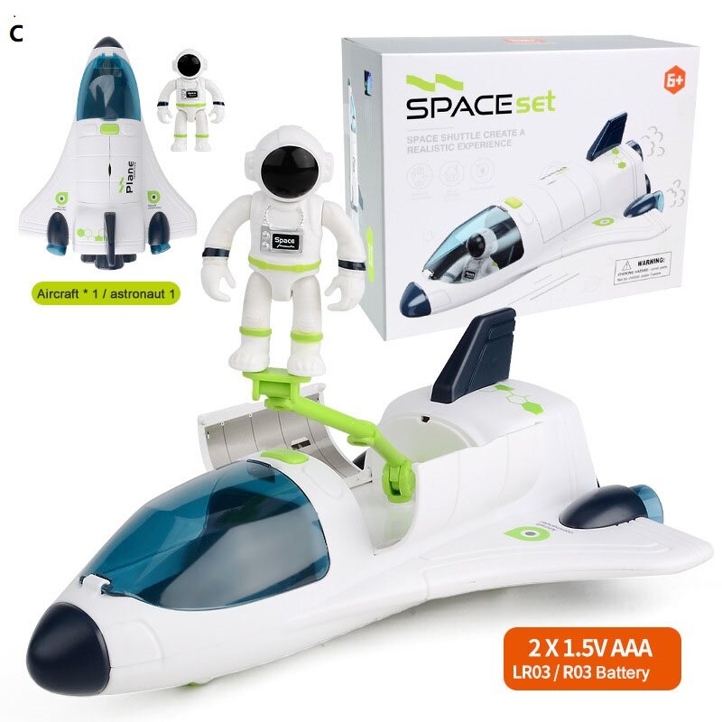 Juguete de cohete espacial para niños y niñas, astronauta, nave espacial, juguete de Educación Temprana, regalo de cumpleaños