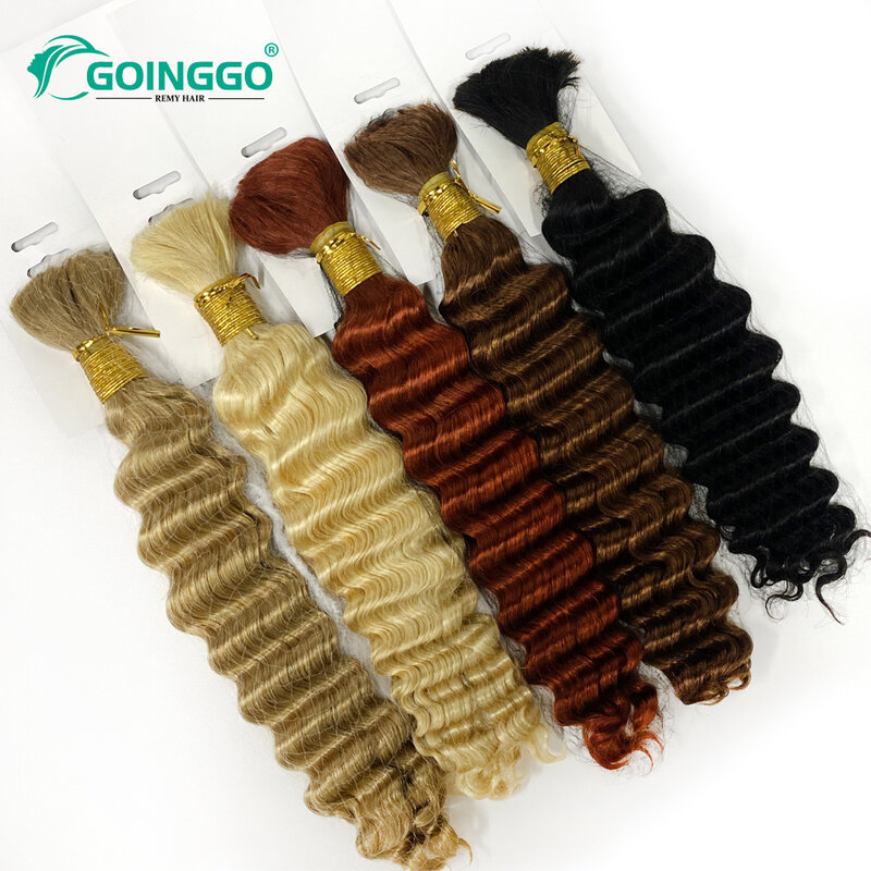 Extensions de Cheveux Brésiliens Naturels Remy Pré-colorés, Tresses au Crochet, Sans Trame, 14 à 28 Pouces