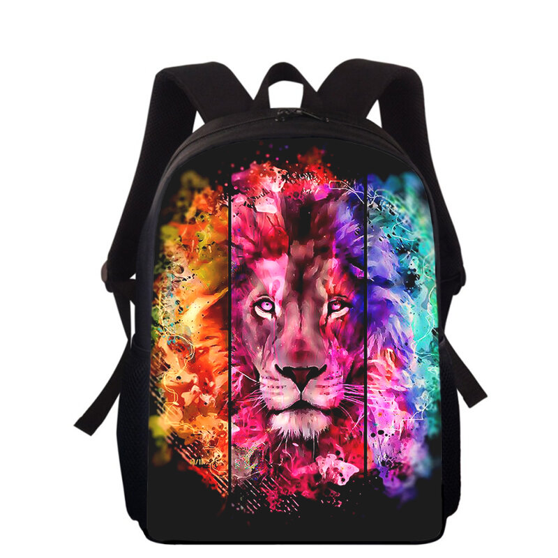 Ferocious Illustration Lion 16” 3D Print Kids Backpack Primary School Bags for Boys Girls Back Pack Students School Book Bags