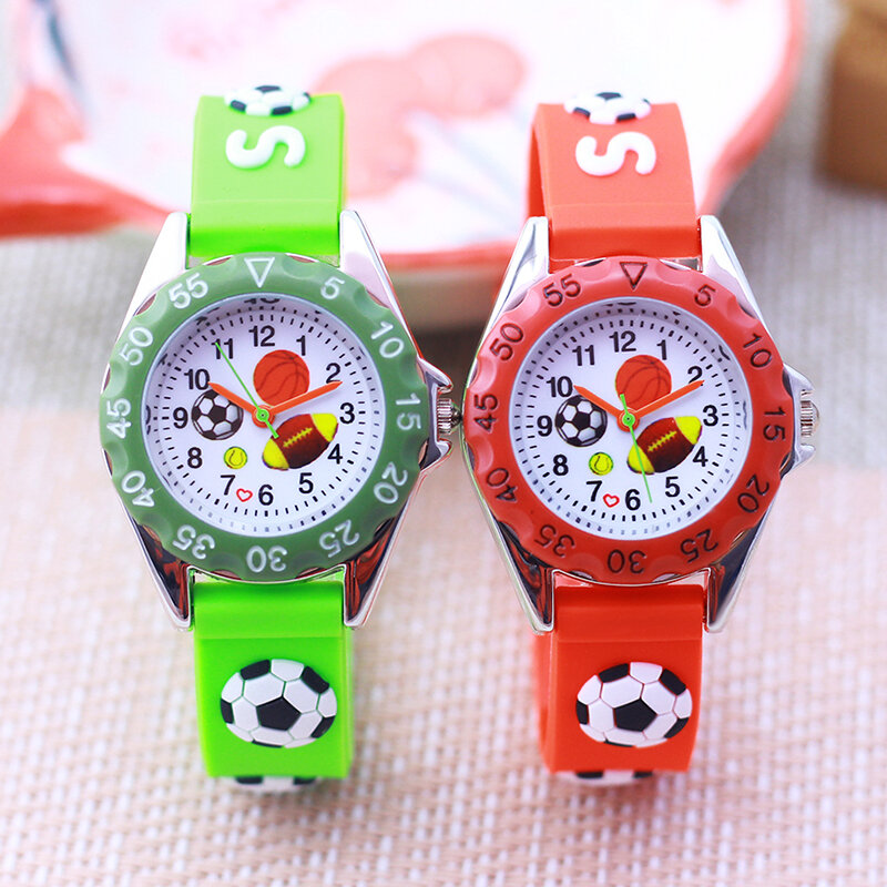 Relógio de esportes de silicone infantil, marca famosa, futebol bonito, desenhos animados, legal, meninos, meninas, crianças pequenas