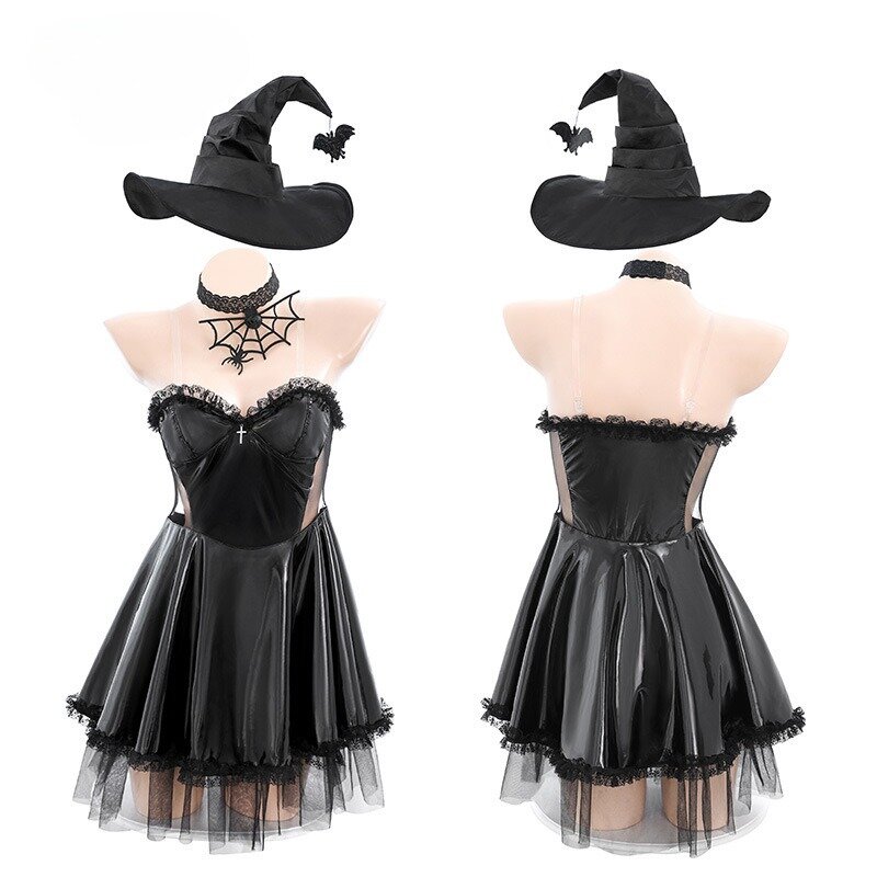 Halloween Sexy Witch Cosplay costumi Erotic Porn Anime Witch Cosplay Baby Doll Dress for Role Play Women Cosplay Anime Mujer