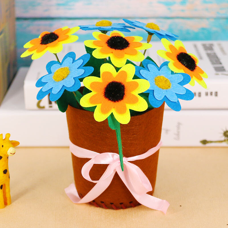 Children's Handmade Flower Making Kit Kids DIY Handmade Flower Pot Potted Plant Craft Toys Montessori Teaching Aids Toy