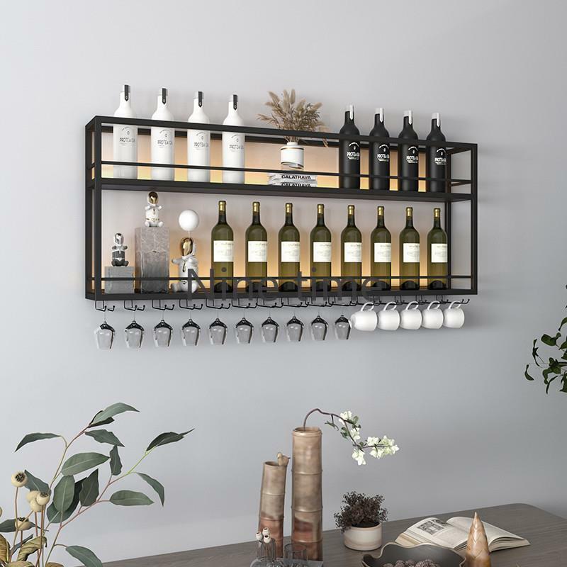 Inverted Metal Wine Cabinets Modern Storage Traditional Kitchen Bar Cabinet Wall Mounted Restaurant Botellero Vino Furniture