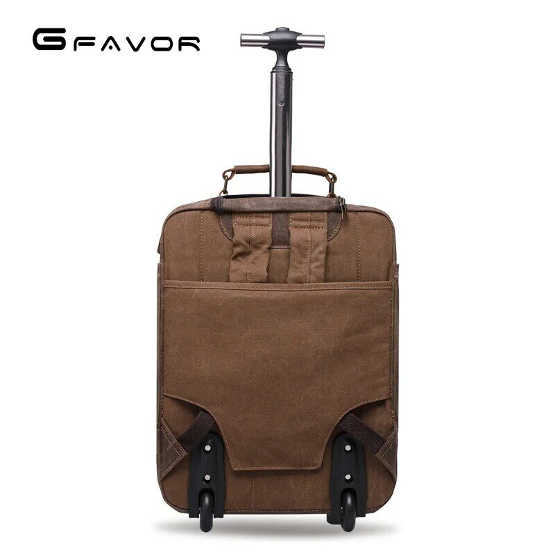 Hochwertige gewachste Weekender Leder Gepäckwagen Reise Leinwand Reisetasche für unterwegs