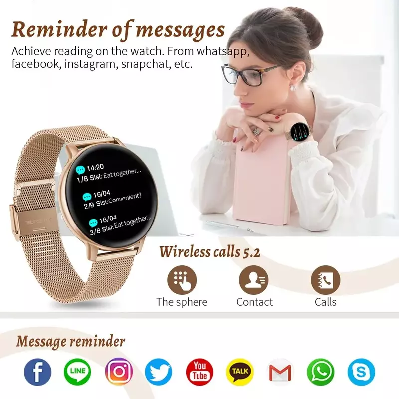 2024 Smartwatch For Women Bluetooth Call Waterproof Sports Fitness Watches Blood Oxygen Healthy Women Smartwatch Man Reloj Mujer