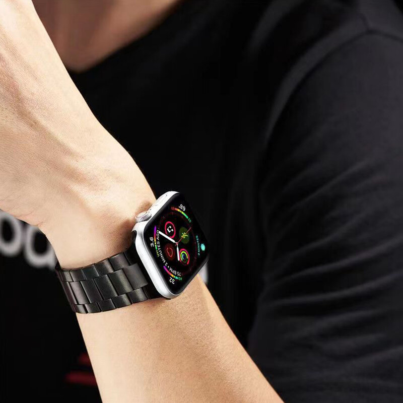 Металлический ремешок для Apple Watch Band 44 мм 40 мм 45 мм 41 мм 42 мм 38 мм, браслет из нержавеющей стали для iWatch Series 765432SE 8 Ultra 49 мм