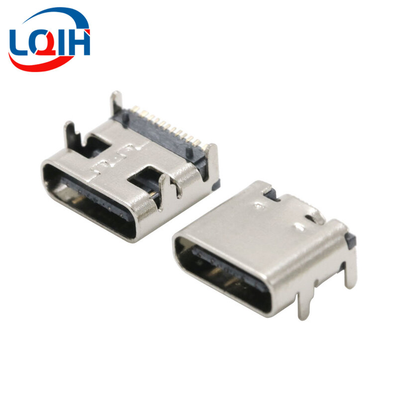 Type C USB 3.1 2 6 14 16 24 Pin Connector Type-C Socket SMD DIP Female Jack For PCB High Current Charging Port Transfer Data