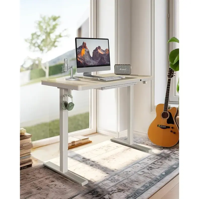 Puerto USB de carga ajustable de altura eléctrica, escritorio de oficina vertical sentado, 48"