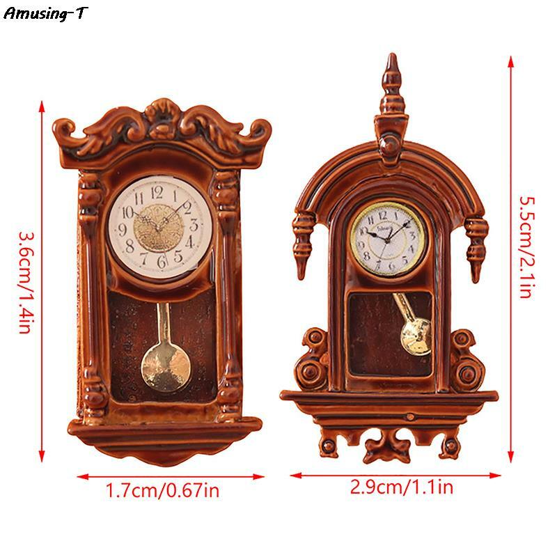 1:12 miniaturowy zegar ścienny do staromodny zegar europejskiego modelu mebli dla lalek akcesoria do domu