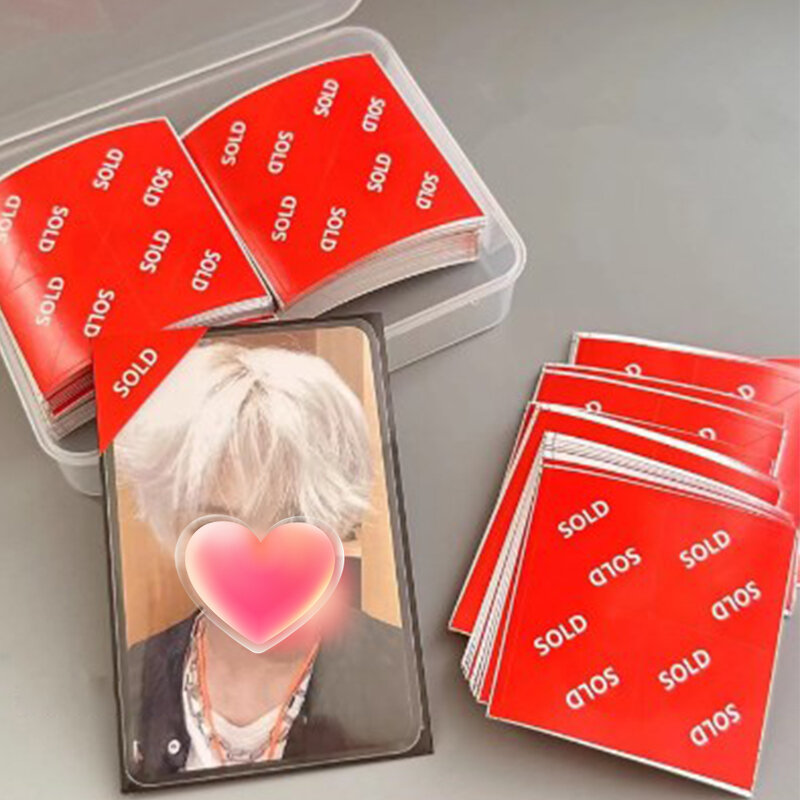 10แผ่น/ล็อต Kawaii สีแดงขายป้ายสติกเกอร์ kpop photocards ป้ายตัวอักษรสติกเกอร์ตกแต่งเครื่องเขียน