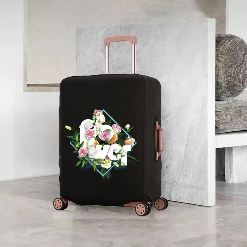 Flower Pattern Travel Sucases Set, capa protetora resistente a riscos, bagagem mais grossa, adequado para 18-32 polegadas, acessórios de viagem
