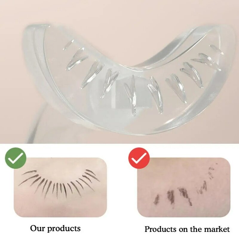 1 Set Eyelash Seal DIY Lower Lash Extension Stamps Silicone Makeup Tool For Beginner Convenient Natural Simulation Mascara Stick