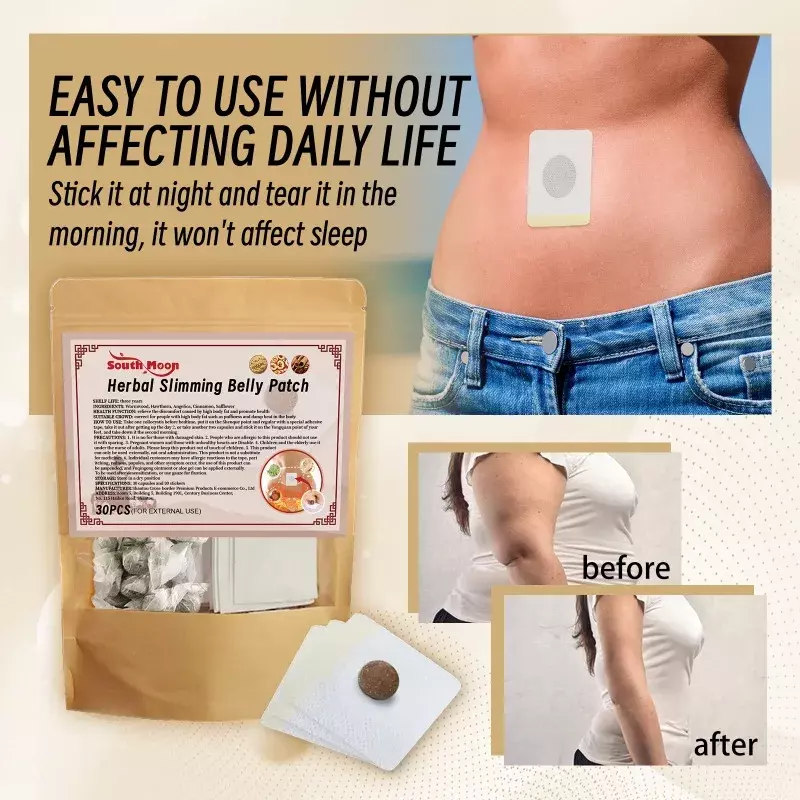 Parche adelgazante para pérdida de peso, adhesivo quemador de grasa para perder peso en el ombligo, muslo, vientre y cadera, 30 piezas