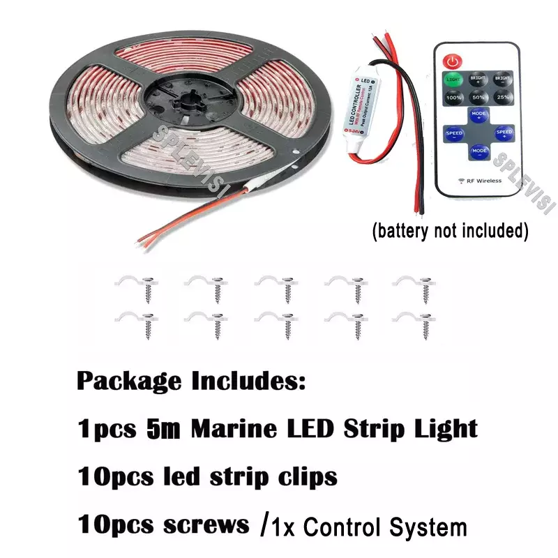 Kit de bandes LED étanches pour éclairage intérieur, lumière de ponton de remorque d'étrave, éclairage d'accent de pont marin, caravane, kayak, yacht, bateau à voile, 12V