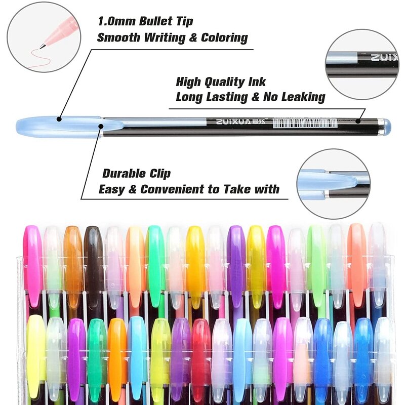 Haile 12/24Pcs Metallic Glitter Colors penne Gel per ufficio scolastico quaderni da colorare per adulti disegno pennarelli artistici penna promozionale